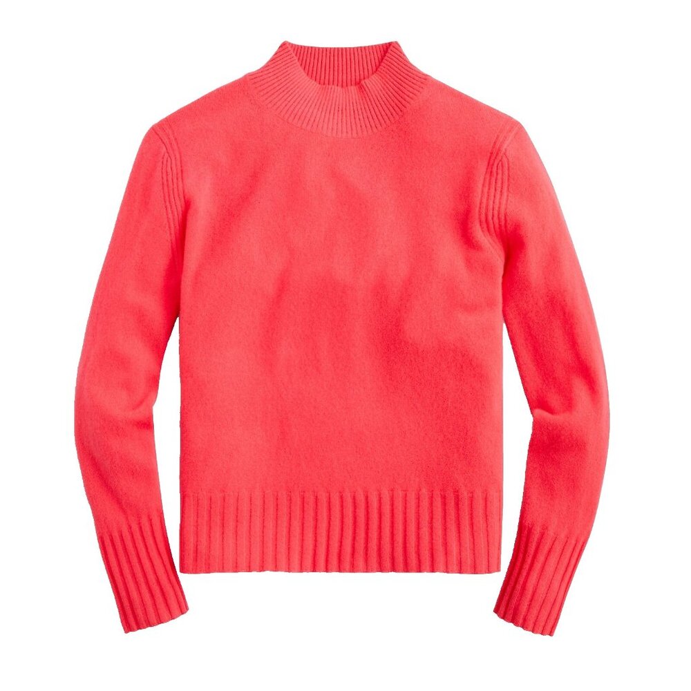 NWT J.Crew Cashmere Mockneck Sweater in Neon Primrose Pullover S